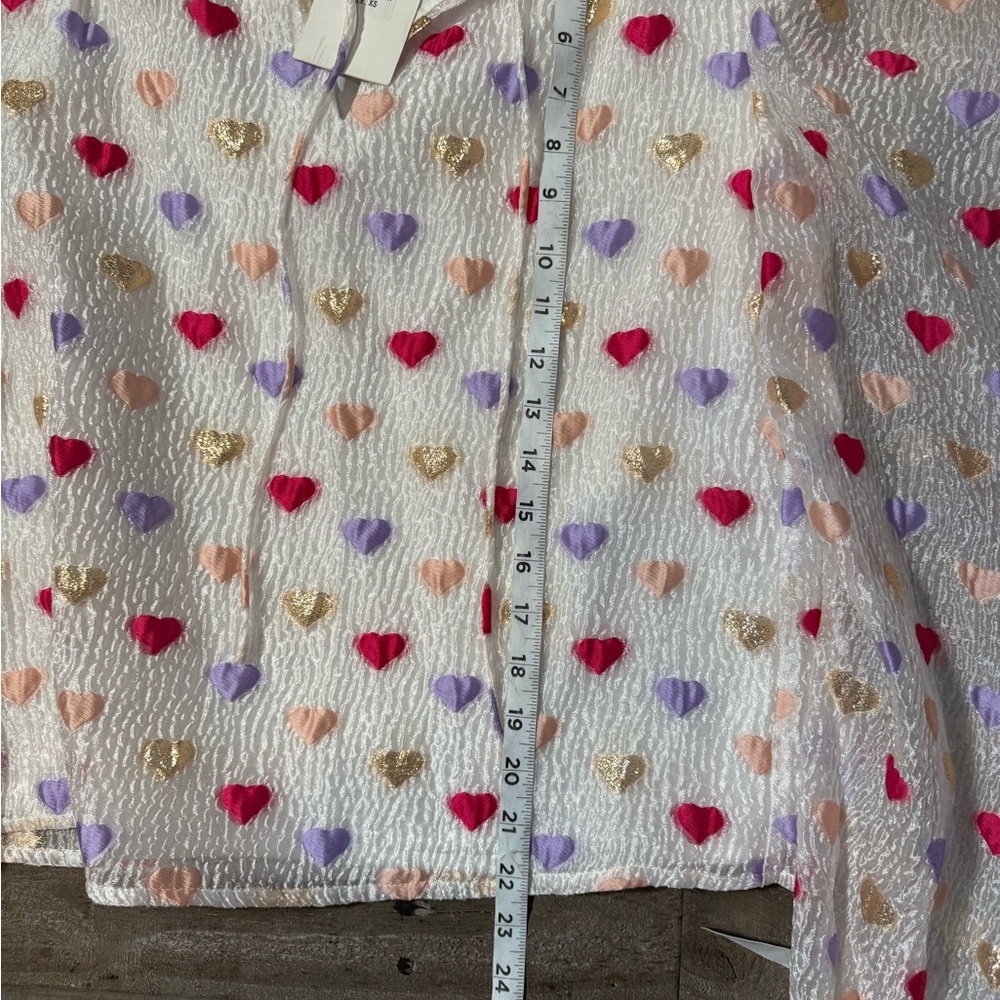 NWT Anthropologie THML Heart Blouse- XS - Picture 4 of 8